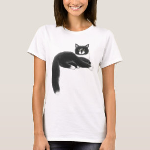 T-shirt Felix noir et blanc chemise adaptée par chat