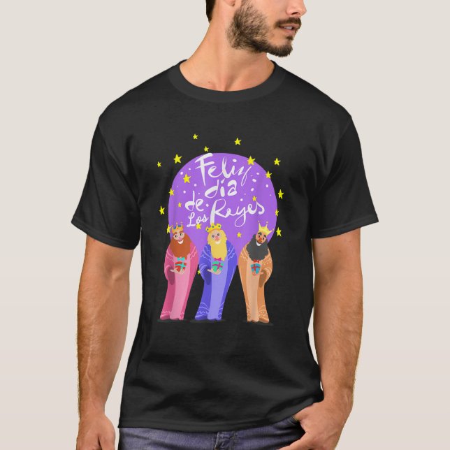 T-shirt Feliz Dia De Los Reyes Christmas  Happy Three King (Devant)