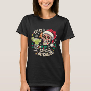 T-shirt Feliz Navidad Achos Drôle Skull Espagnol Merry Chr