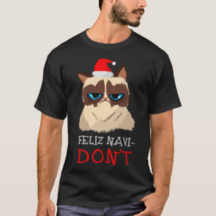 T-shirt Feliz Navidad Amoureux des chats Feliz Navi-Don't