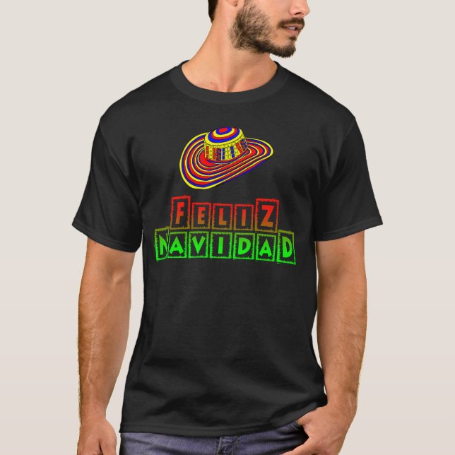 T-shirt Feliz Navidad avec la chemise de Noël de sombrero (Devant)