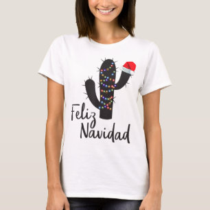 T-shirt Feliz Navidad Cactus Pajamas de Noël Family Ligh