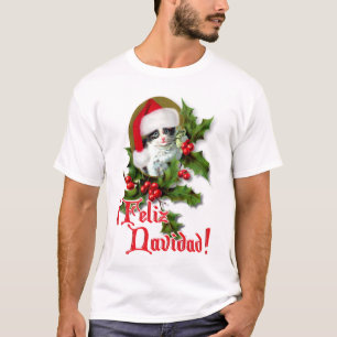 T-shirt Feliz Navidad - Christmas Kitten