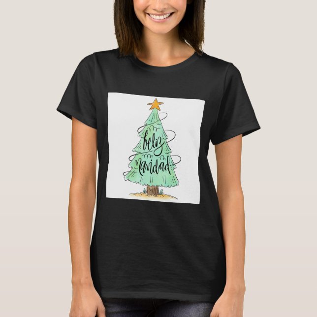 T-shirt Feliz Navidad Christmas Tree T Shirt  (Devant)