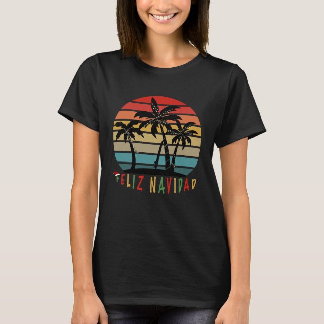 T-shirt Feliz Navidad Merry Christmas Island Vibe Fun Holi (Devant)
