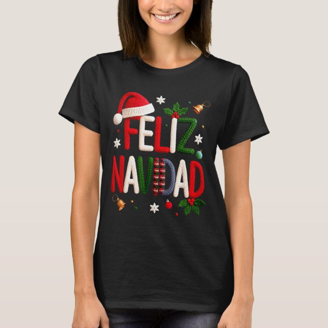 T-shirt Feliz Navidad Pajamas Spanish Mexican Christmas Bo (Devant)