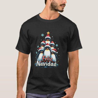T-shirt Feliz Navidad Penguin Girls Boys Funny Christmas T