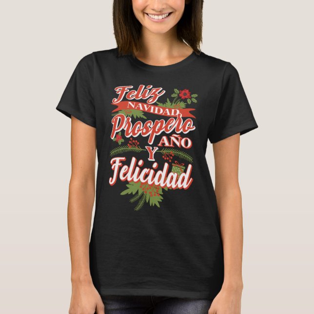 T-shirt Feliz Navidad Prospero Ano Y Felicidad (Devant)