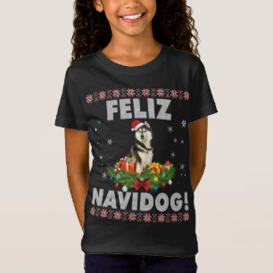 T-Shirt Feliz Navidog Chien sibérien Husky Chien laide Chr