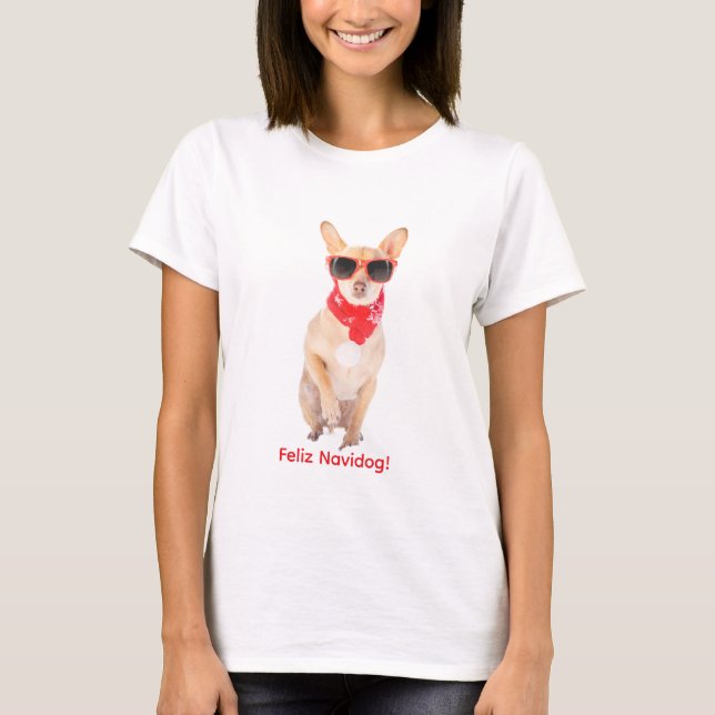 T-shirt Feliz NaviDog – Funny Christmas Dog Design (Devant)