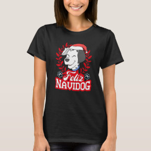 T-shirt Feliz Navidog Navidad Dalmatien Santa Hat Joyeux C