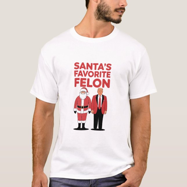 T-shirt Felon Trump favori de père Noël, républicain de No (Devant)