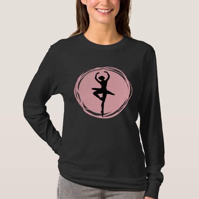 T-shirt Female Ballerina Silhouette Ballet en Point for gi (Devant)