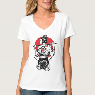 T-shirt Female Samurai Warrior – Dragon Rose Tattoo Japane