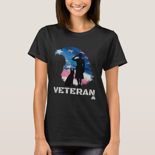 T-SHIRT FEMALE VETERAN DOG HANDLER (Devant)