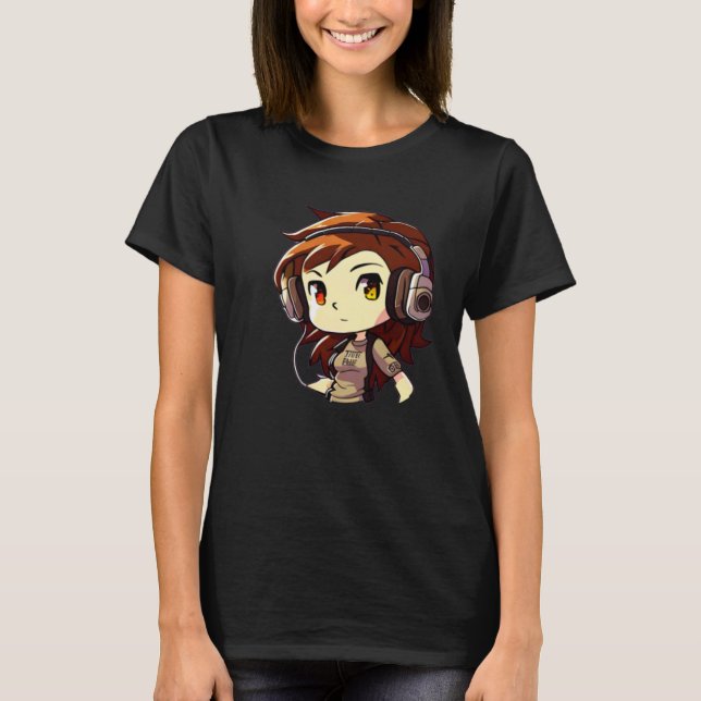 T-shirt Female Video Game Character  Gamer Girl (Devant)