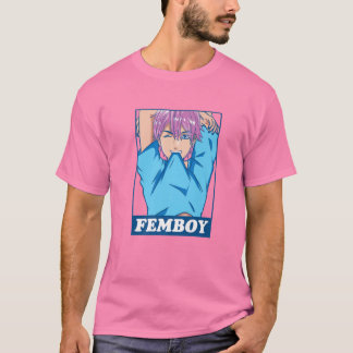 T-shirt Femboy Anime Boy Crosshabing esthétique Yaoi passé