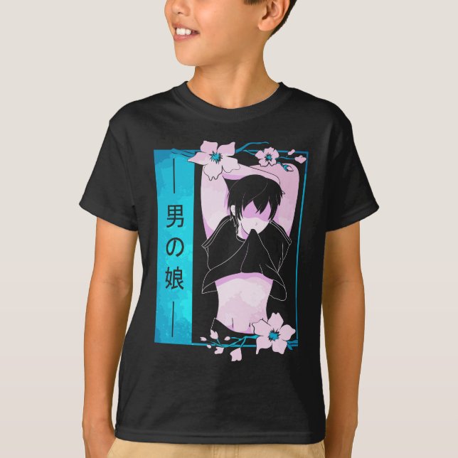 T-shirt Femboy Anime Boy japonais Pastel Goth esthétique S (Devant)