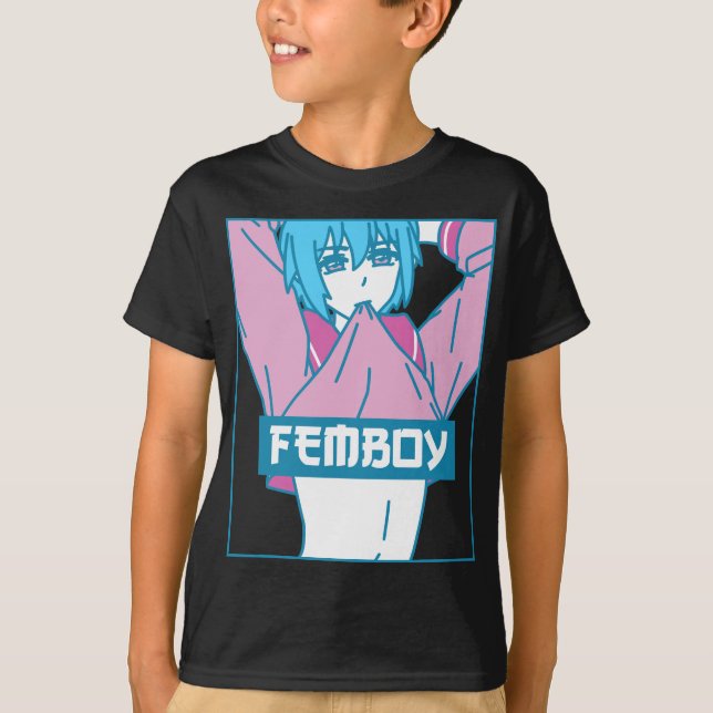 T-shirt Femboy esthétique Pastel Yaoi Anime Boy Crossdress (Devant)