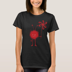 T-shirt Femelle mauvaise rouge de noir d'insecte de fleur