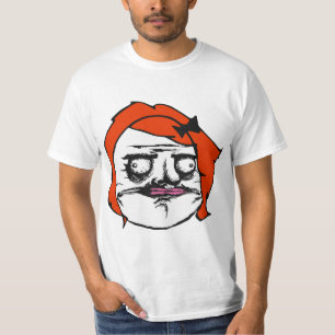 T-shirt Femelle rouge je visage comique Meme de rage de
