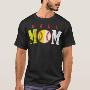 T-shirt Femen Ball Maman Coeur Softball Lover Baseball Jou