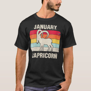 T-shirt Femen Capricorne Janvier Anniversaire Cadeau Retro
