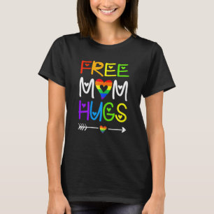 T-shirt Femen Libre Maman Hugs Rainbow Heart Lgbt Pride Mo
