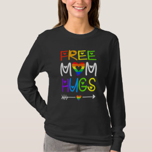 T-shirt Femen Libre Maman Hugs Rainbow Heart Lgbt Pride Mo