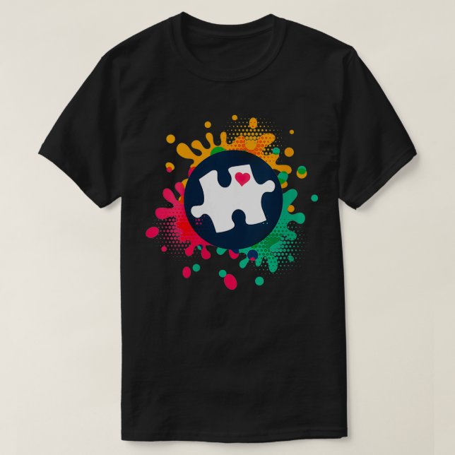T-shirt Femen Sensibilisation sur l'autisme Puzzle Pièce A (Design devant)