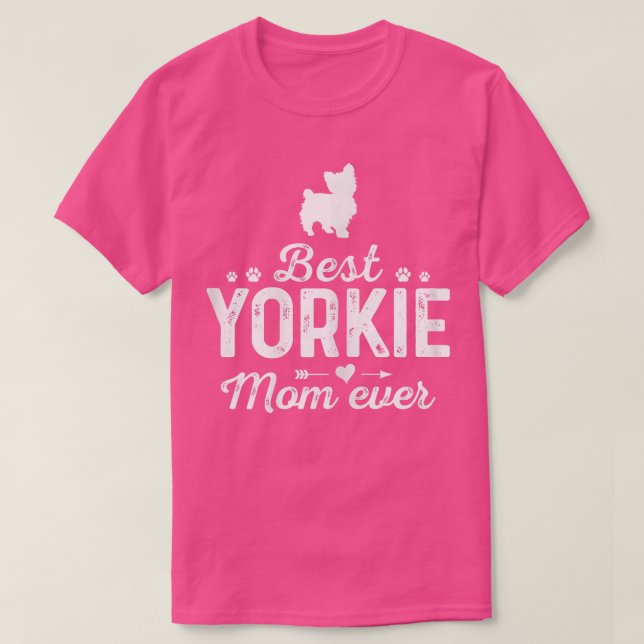 T-shirt Femen Yorkie Maman toujours Drôle Chien Mama Meill (Design devant)