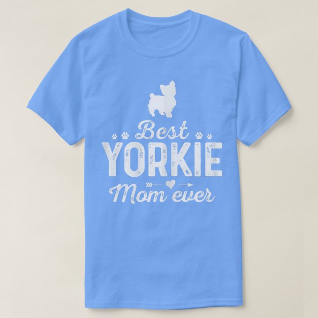 T-shirt Femen Yorkie Maman toujours Drôle Chien Mama Meill (Design devant)
