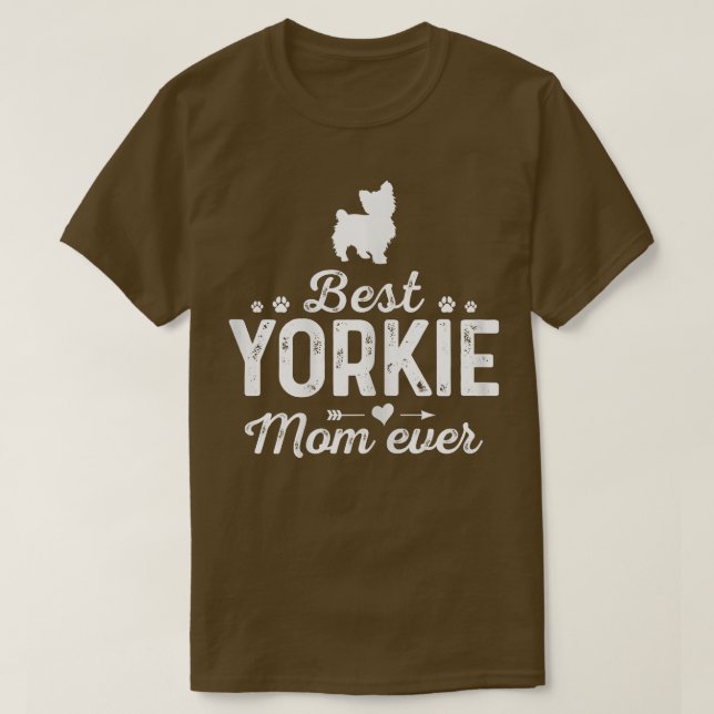 T-shirt Femen Yorkie Maman toujours Drôle Chien Mama Meill (Design devant)
