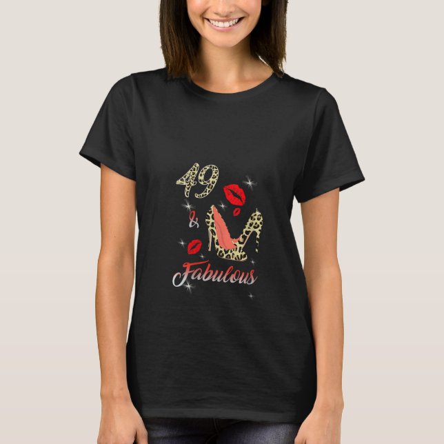 T-shirt Femens Classy Sassy 49 Fabuleux Leopard à talon él (Devant)