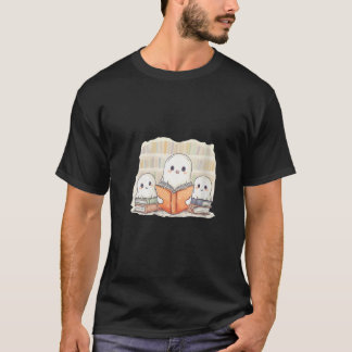 T-shirt Femens Ghost Famille Lire un livre Bookworm Cute B
