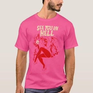 T-shirt Femens Horror Art - Sexy Goth Girl Succubus - Psyc