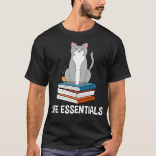 T-shirt Femens Life s Fun Café Livres Cat heart barista c