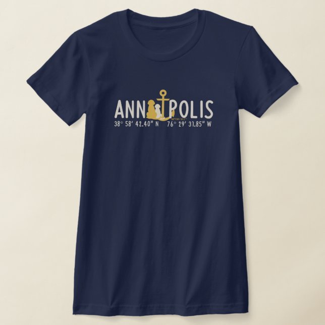T-shirt féminin ancré à Annapolis Navy (Poser)