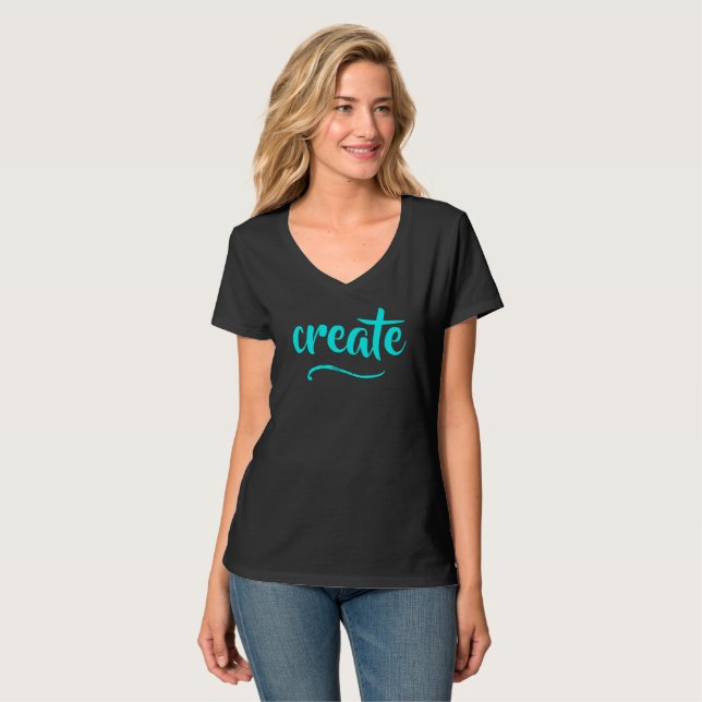 T-shirt féminin "Créer" (Devant entier)