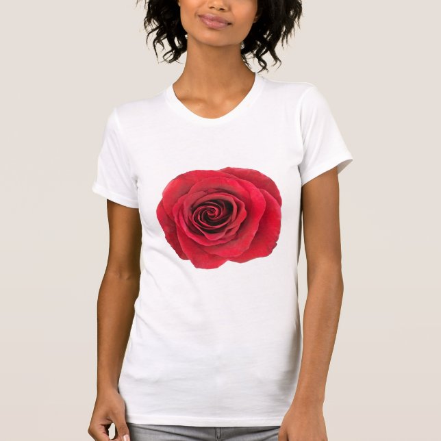 T-shirt féminin de la Rose rouge (Devant)