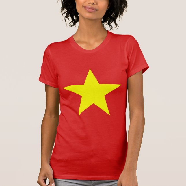 T-shirt féminin de la vedette jaune du drapeau vie (Devant)