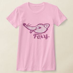 t-shirt féminin de renard rose pourpre