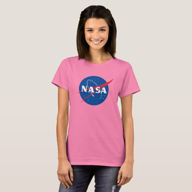 T-shirt féminin Iconic NASA (rose céleste) (Devant entier)