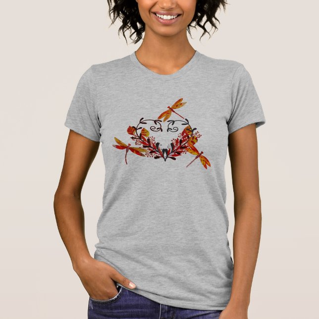 T-shirt féminin inspiré par la libellule (Devant)