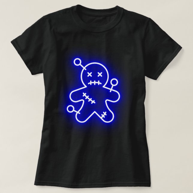 T-shirt féminin Neon Blue Voo Doo (Design devant)