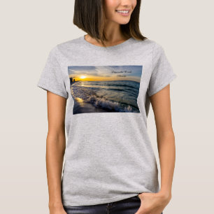 T-shirt féminin Pensacola Splashing Waves Sunrise