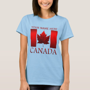 T-shirt féminin personnalisé avec drapeau du Canad