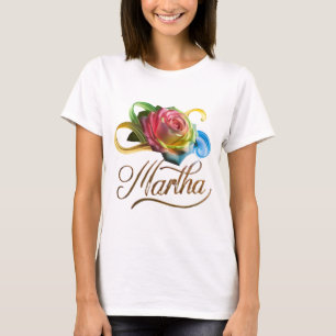 T-shirt féminin personnalisé avec Rose coloré