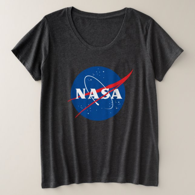 T-shirt féminin plus Iconique de la NASA (gris mét (Design devant)