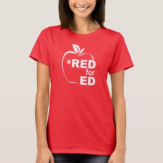 T-shirt féminin rouge pour Ed (Devant)